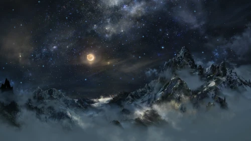 (pid 57774918)星夜の山岳地帯